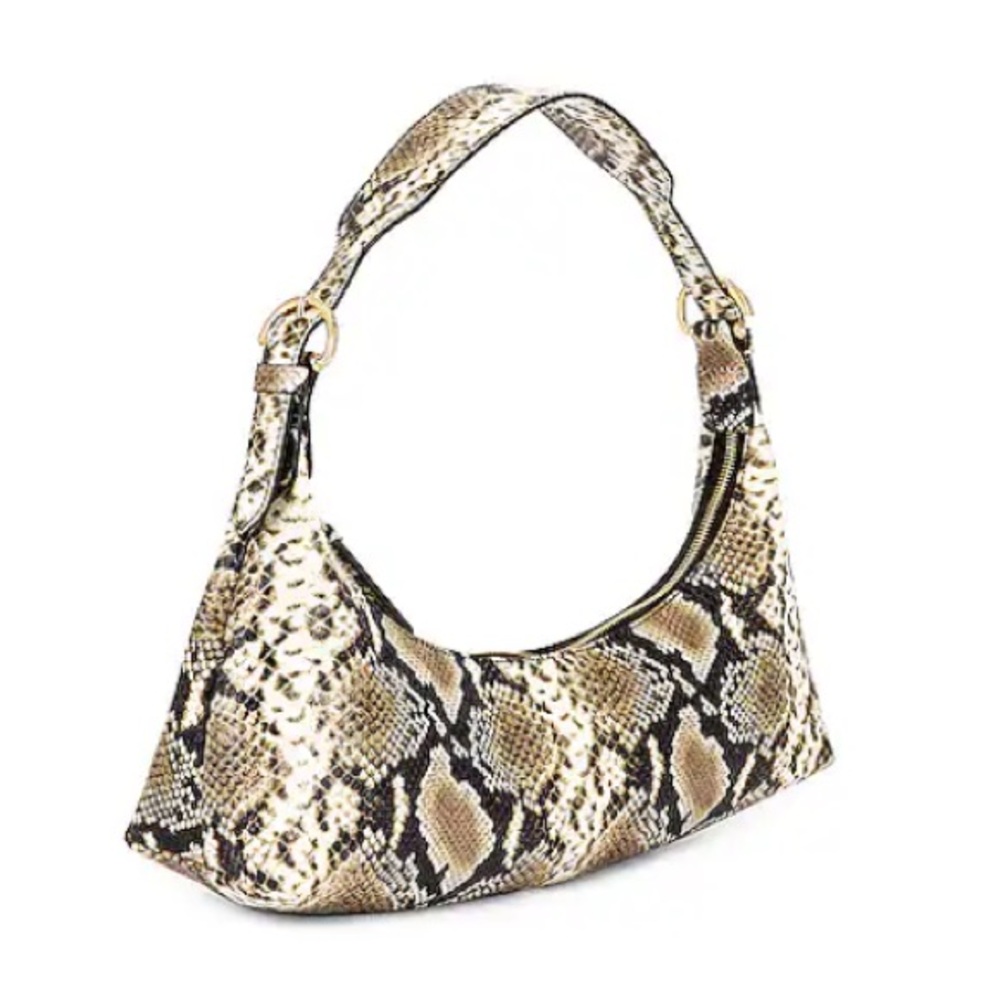 NEW By Far Leather Snakeskin Pattern Y2K Style Shoulder Bag